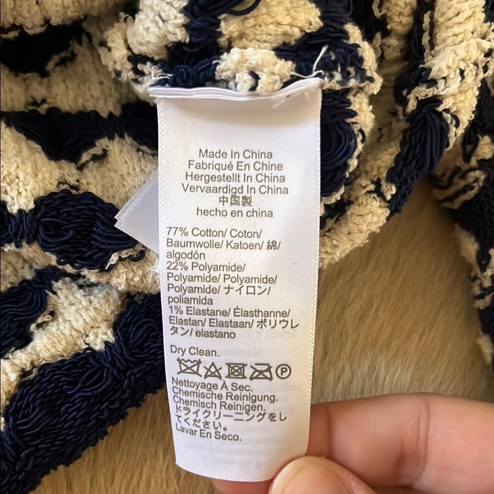 J. Crew Blue and Cream Cardigan Sweater - Picture 8 of 8